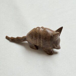 Armadillo Figurine Hand Carved Wooden Mini Figure Gift Decor Wood Animal